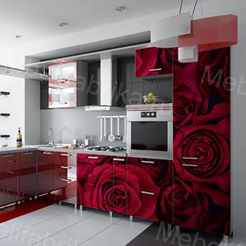 фотопечать розы на кухне